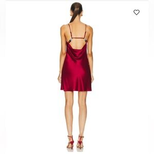 Staud Lydia Ruby Red Slip Dress